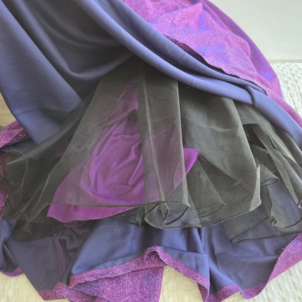 Elegant A-line Purple Glitter Dress